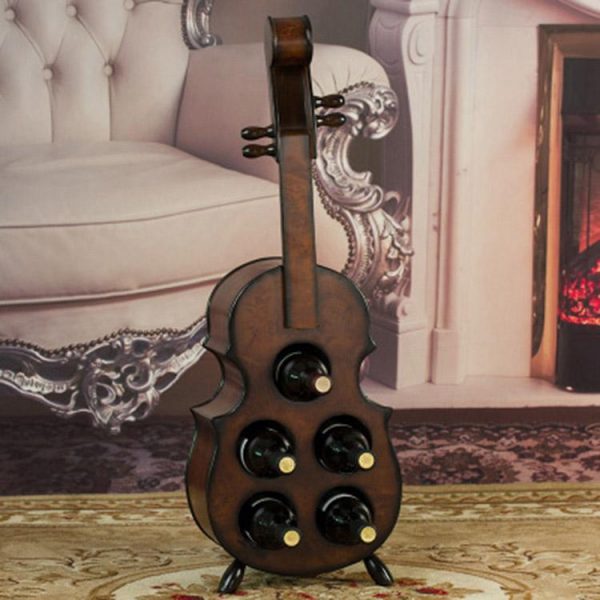 Guitar Shape Wine Rack 8 Bottle  Holder