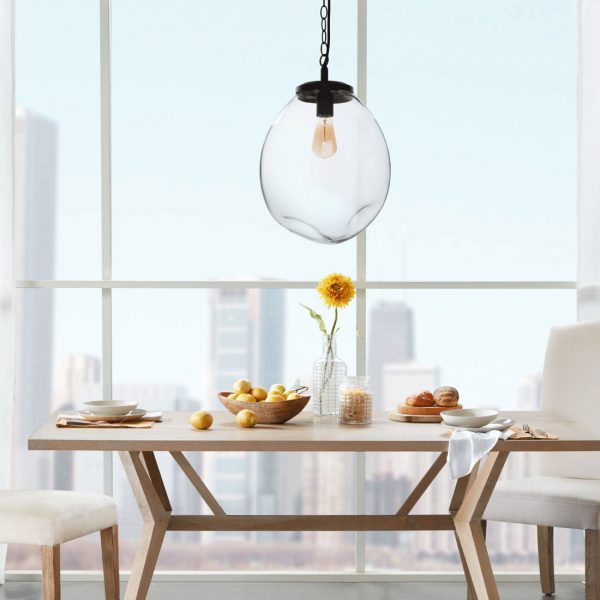 Casamotion Edison Design Blue Hanging Glass Pendant Light