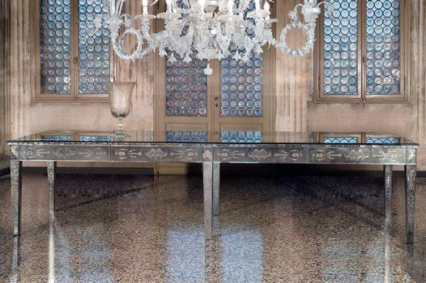 Exquisite Three Metre Long Venetian Mirror Dining Table