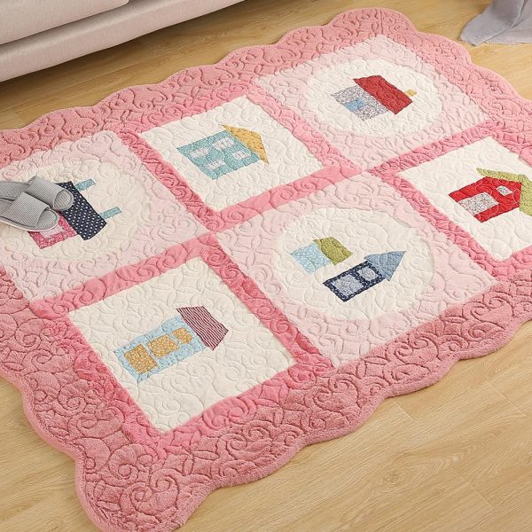 Pink Kids Room Rug In Velvet