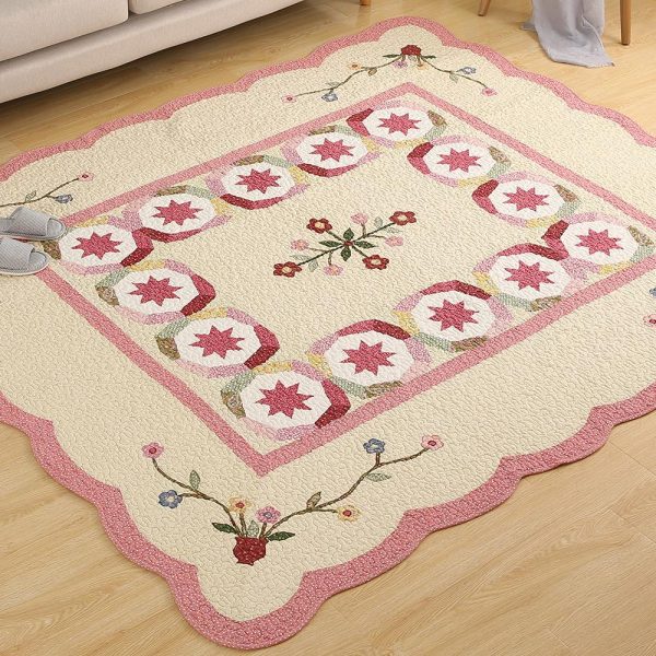 Pink and Off-White Combination Designer Rug