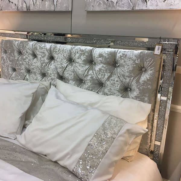 Diamond Glitz Mirrored King Size Bed