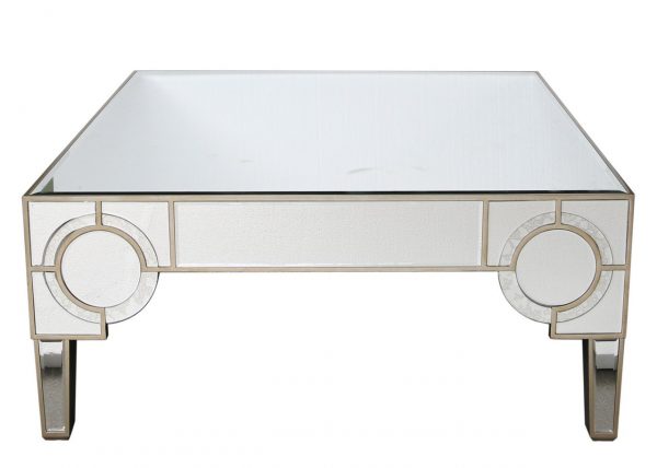 Parisian Mirrored Center Table with 2 Drawers