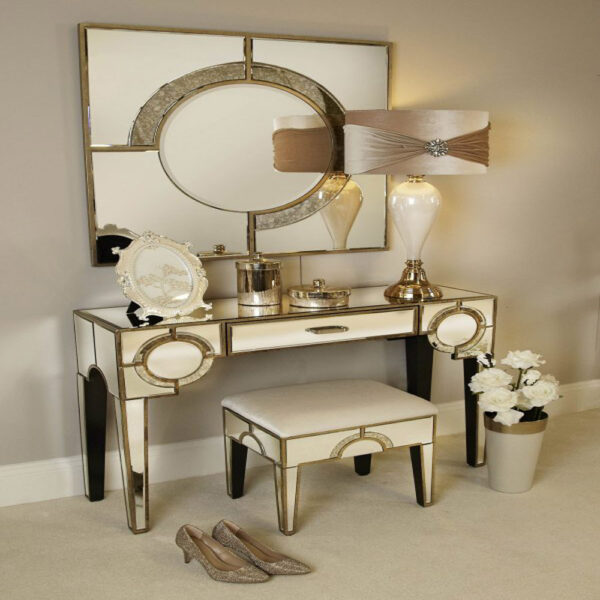 Dressing Table with Mirror and Stool Set