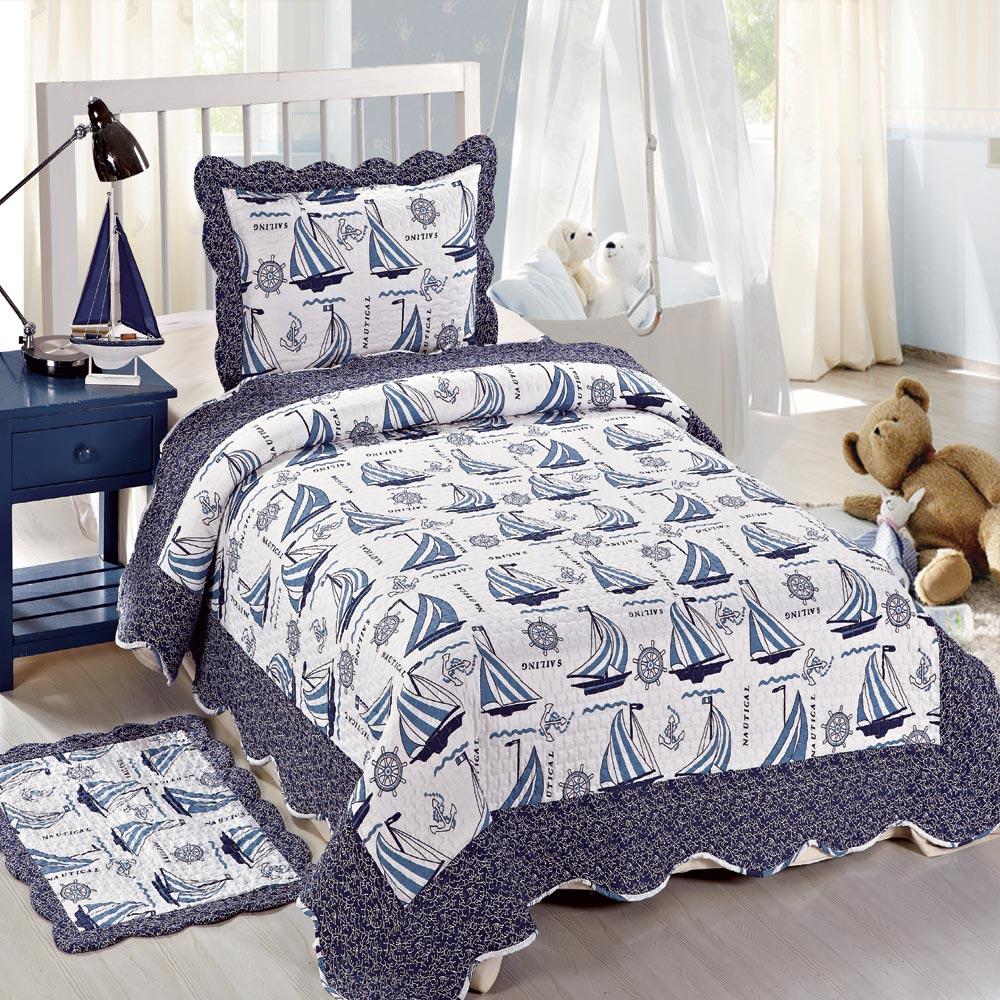 Kids Yatch theme Quilt - Single Bed - All Home Living