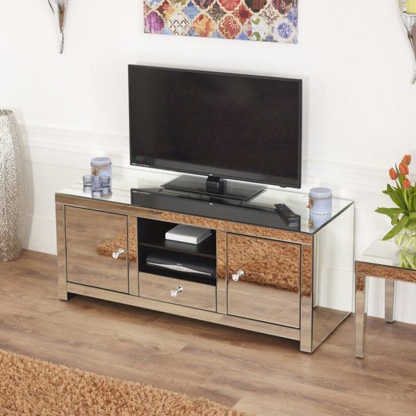 Venetian Mirrored TV Unit Design