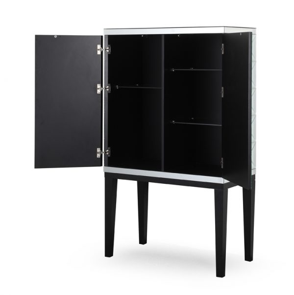 Cross Design Mirror Bar Cabinet