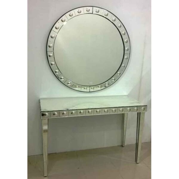 Console Table With Round Venetian Mirror