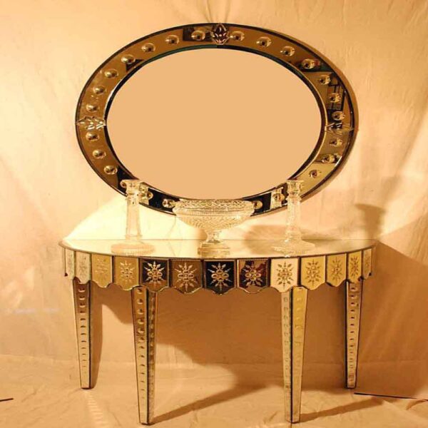 Half Moon Console Table With Mirror