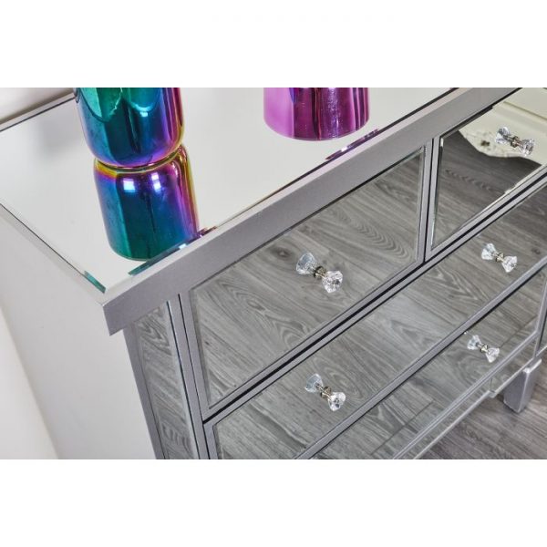 FLORENCE MIRRORED FOUR DRAWER CHEST