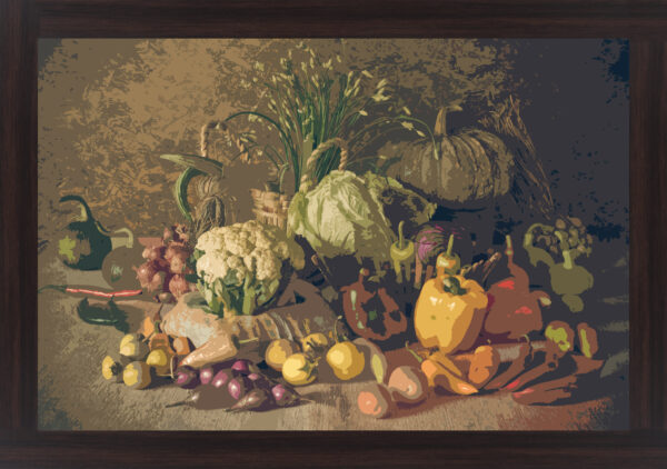 vegetables on canvas